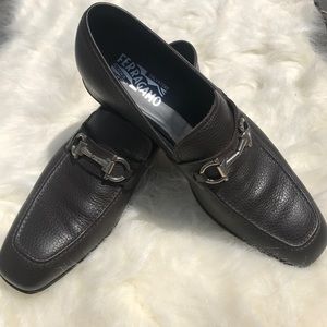 Brown Leather Salvatore Ferragamo Men's Shoes 11D